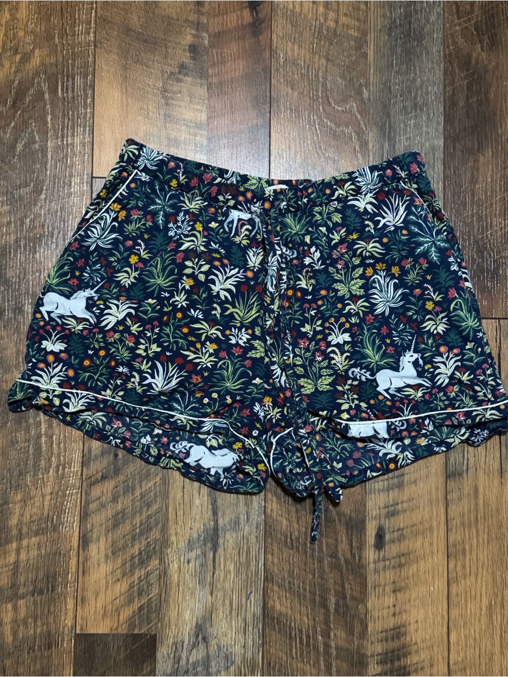 Printfresh Unicorn Garden Floral Print Sleep Shorts Dark Floral size small S